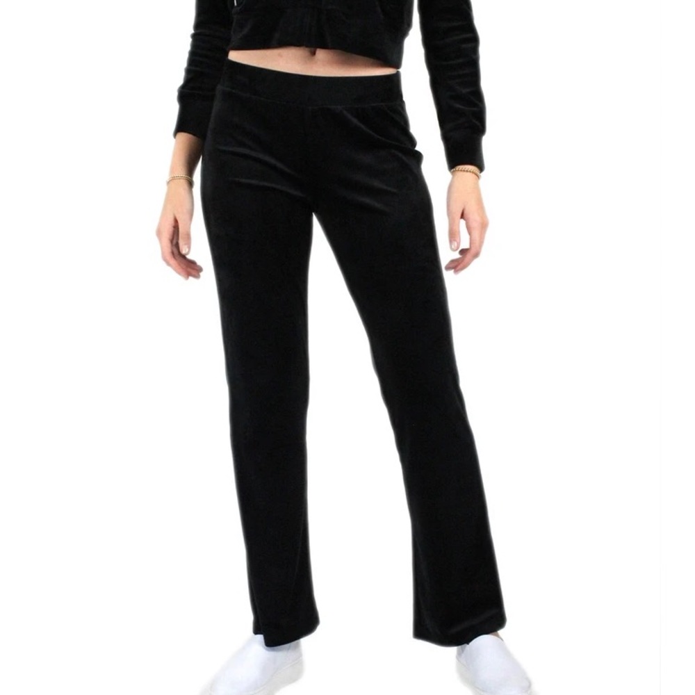 Neiman Marcus Y2K Black Velour Track Pants Size L